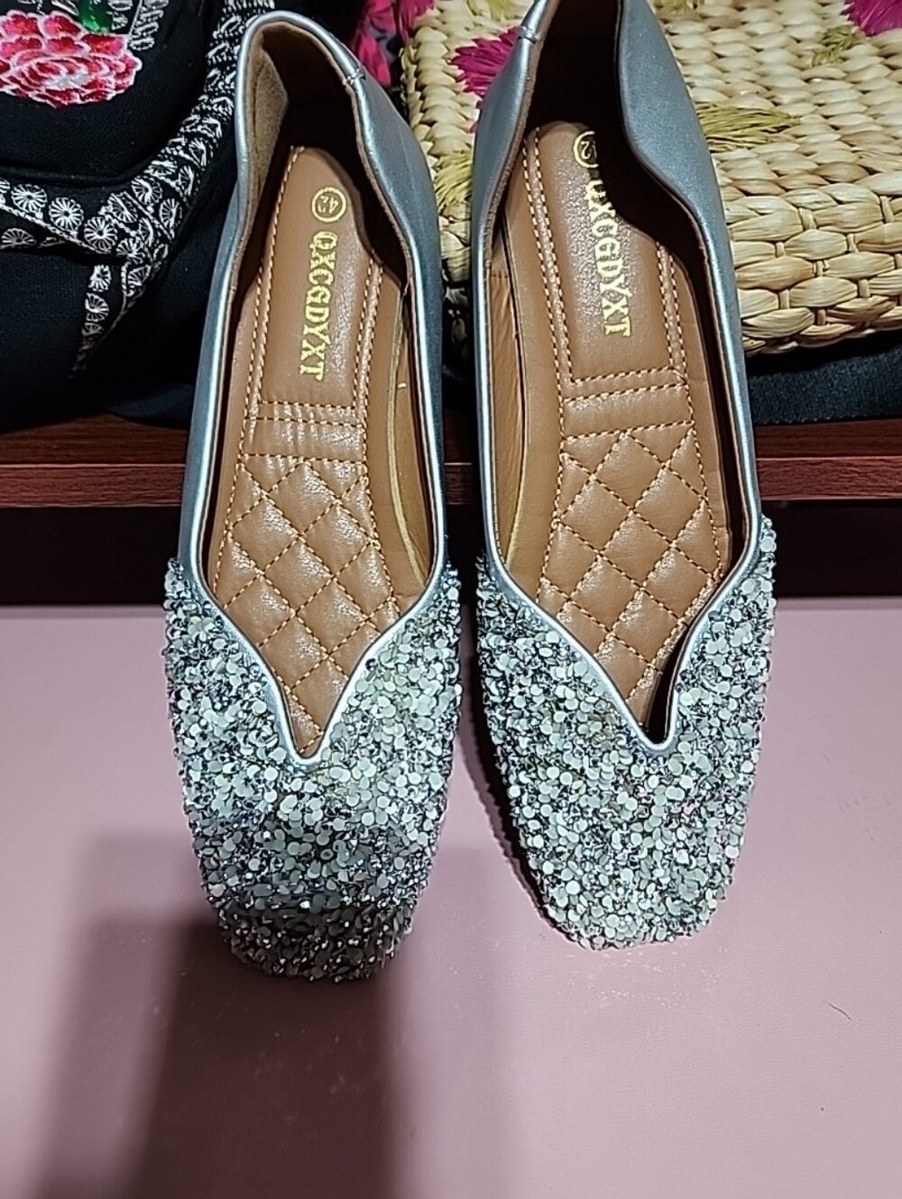 Womens Rhinstone Flats. 260/ Us 9.5 - Picture 9 of 9